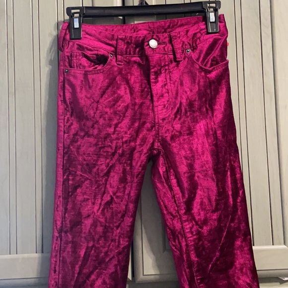 Free People Pants - Free People Stretch Velour Crushed Velvet Crop Flare Pants Size 24